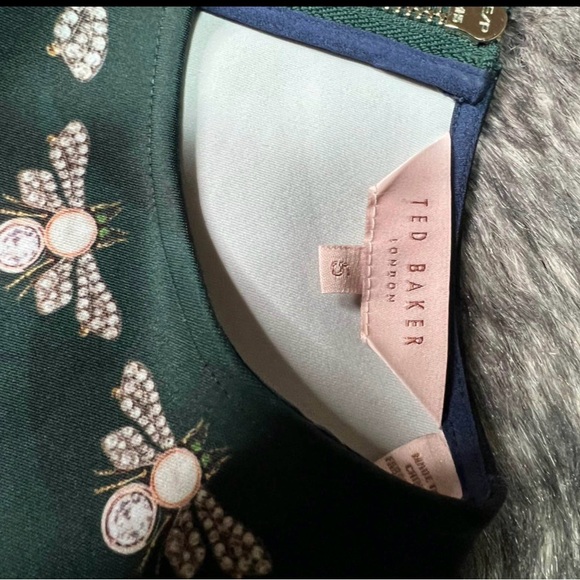 Ted Baker Dress with Leopard Detail in Dark Blue and Black - Picture 5 of 9